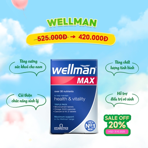 VITA Wellman Max 84v/Vitamin tổng hợp cho nam