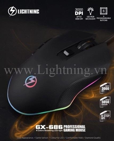 CHUỘT LIGHTNING GX686 - LED RGB