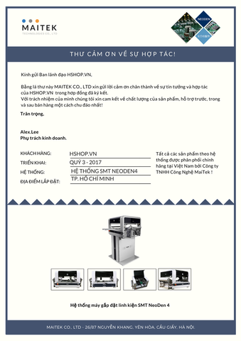 Thư cảm ơn Hshop.VN