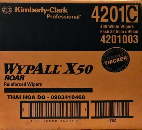 WYPALL X 50  POP UP 4201 (giấy thấm dầu hóa chất chuyên dụng trong công nghiệp)
