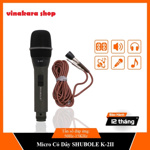 MICRO CÓ DÂY SHUBOLE K2 II  Micro hút âm tốt hát rất nhẹ, Karaoke chuẩn như ca sĩ