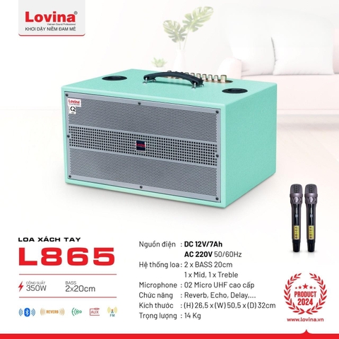 Loa xách tay Lovina L865 bass 20 đôi