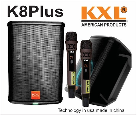 Loa kéo di động KXL K8 Plus, kèm 2 micro công suất 200w + tặng kèm túi