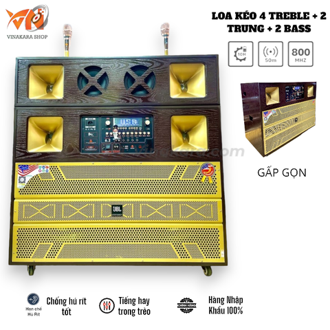 Loa kéo gập ADX 21522 Pro bass 4 tấc công suất lớn (4 treble và 2 loa trung)