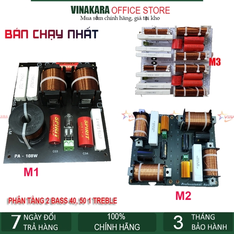 Mạch lọc loa phân tầng 4 tấc đôi, 5 tấc đôi (2 bass 1 Treble), hỏa tiễn