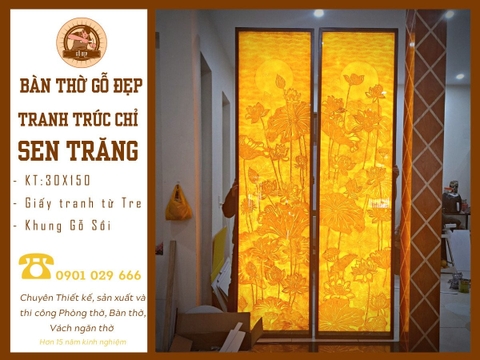 Mẫu Tranh Trúc Chỉ Hoa Sen - TC 15