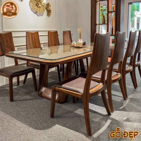 Mẫu Bàn Ghế Ăn Gỗ Óc Chó Bắc Mỹ BG 128