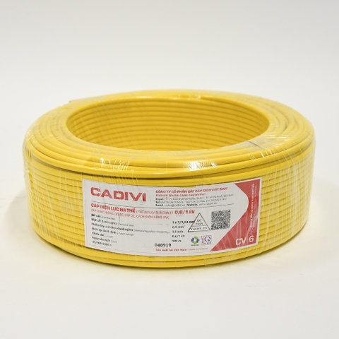 Dây điện Cadivi CV 6.0 - 0,6/1kV