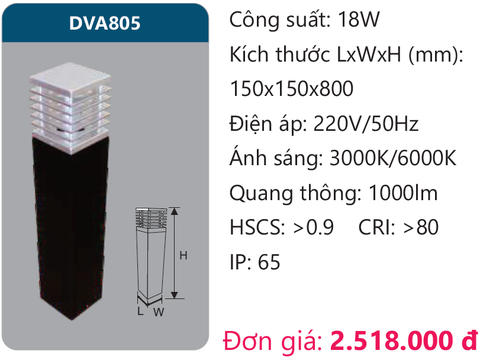 Đèn led sân vườn Duhal DVA805