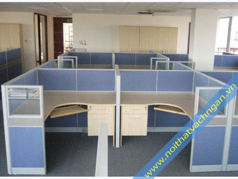 Vách ngăn bàn làm việc nỉ-nỉ-kính VNB02NNK