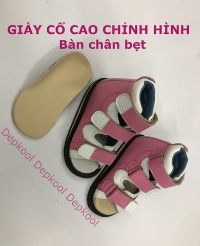 Giày cổ cao Hồng - chỉnh hình Bàn Chân Bẹt