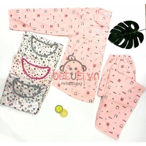 Bộ sau sinh cotton họa tiết
