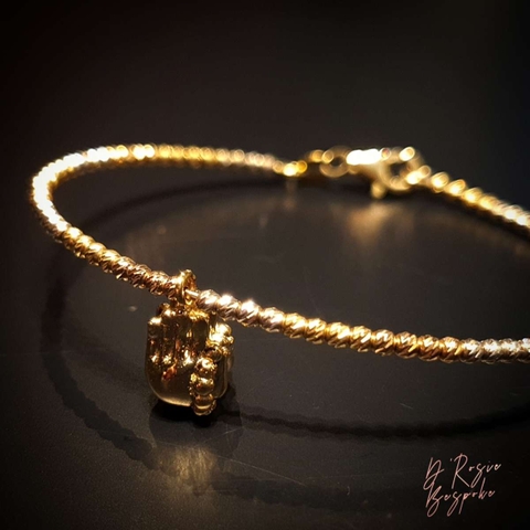 LẮC TAY VÀNG 14K MIX CHARM BÀN TAY PHẬT