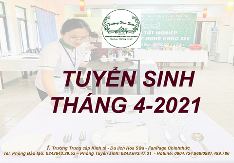 TUYỂN SINH CÁC NGÀNH NGHỀ THÁNG 04/2021