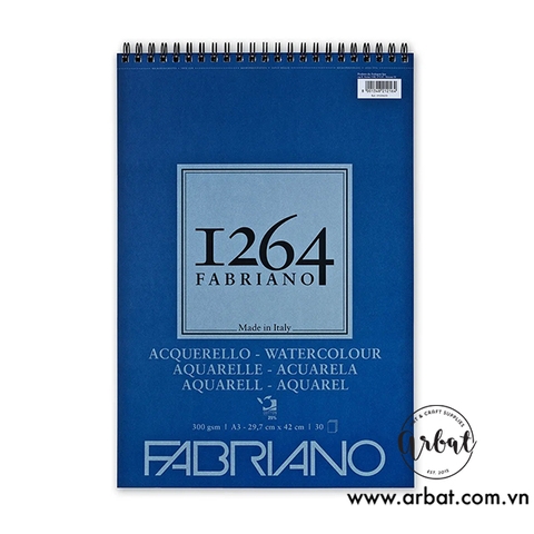 Sổ sketchbook Fabriano 1264 màu nước 300gsm lò xo