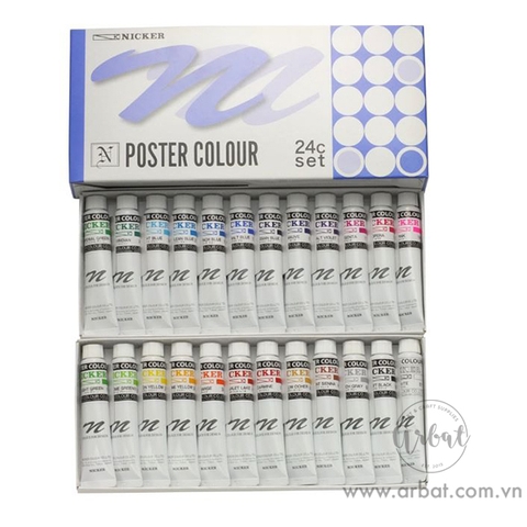 Màu Poster Nicker 20ml - Set 24 màu