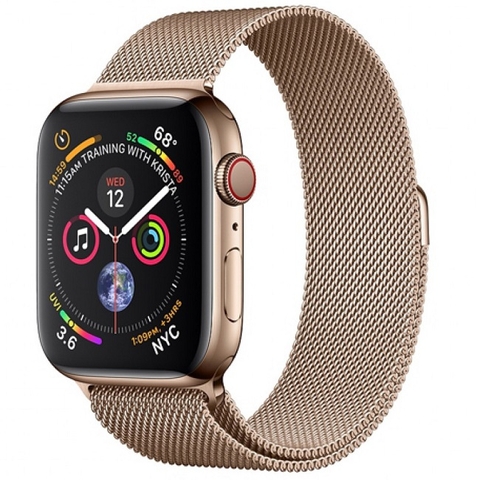AppleWatch S4 - 44mm (GPS+LTE) Gold Stainless Steel/Gold Milanese Loop
