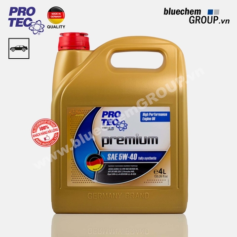 Dầu nhớt PRO-TEC Premium 5W-40 Fully-Synthetic API SP, ACEA A3/B4-12 4L