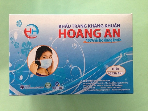 KHẨU TRANG XANH HOÀNG AN( 5 LỚP)