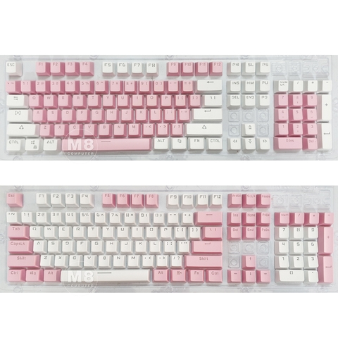 Keycap Bàn phím cơ - ABS Hồng Trắng