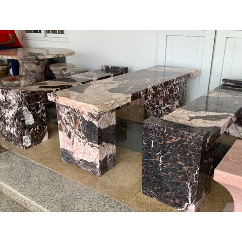 BÀN GHẾ SÂN VƯỜN - BỘ BÀN GHẾ NÂU DA BÁO
