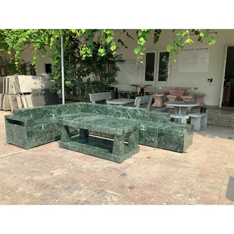 BÀN GHẾ ĐÁ TỰ NHIÊN - SOFA MÀU XANH ẤN ĐỘ