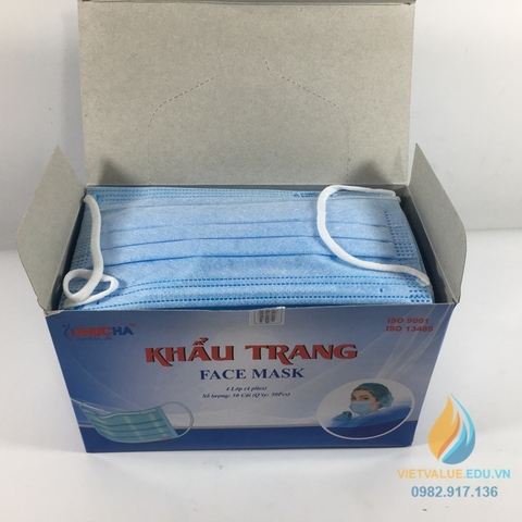 Khẩu trang y tế 4 lớp xanh