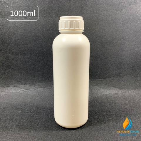 Chai nhựa HPDE dung tích 1000ml, chai nhựa lưu mẫu chất, miệng rộng, vạch chia