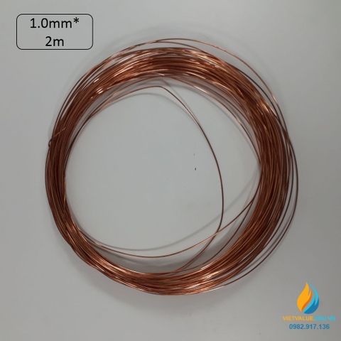 Cuộn dây đồng kích thước dài 2m, đường kính sợi dây đồng 1mm