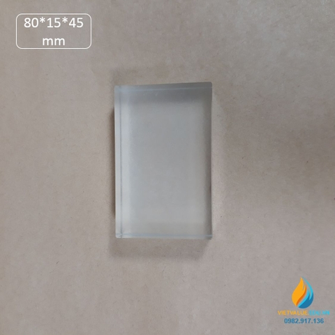 Khối trong suốt hình hộp chữ nhật, kích thước 80x15x45mm, dụng cụ thí nghiệm quang học