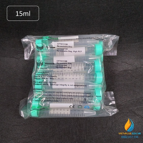 Ống ly tâm nhựa dùng một lần  JET BIOFIL 15ml  đóng túi 25 cái, tiệt trùng hoàn toàn