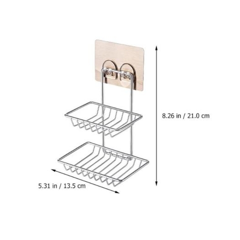 Kệ inox 2 tầng dán tường