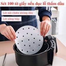 Set 100 Tờ Giấy Nướng Đục Lỗ 23cm