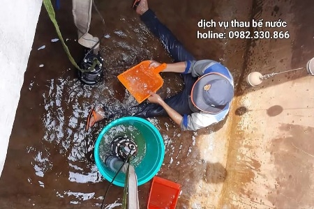 Thau rửa bể nước sạch