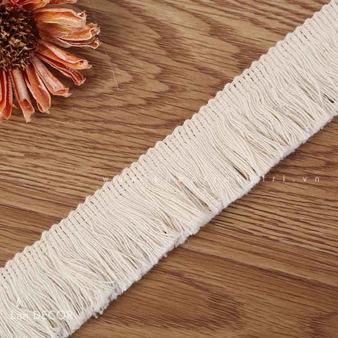 Phụ kiện ren trang trí ren chỉ sợi bông màu vintage trang trí khăn trải bàn, rèm cửa