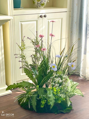 Cành Hoa Cúc Giả- Cành Hoa Cúc Giả Thiết Kế Lan Decor, Trang Trí Kệ Cây Hoa, Decor Căn Hộ, Bồn Rêu Tiểu Cảnh- CC1094