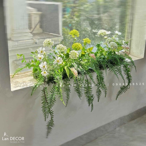 Bồn Hoa Thiết Kế Trang Trí Cửa Hiệu (120x18cm)- BC127