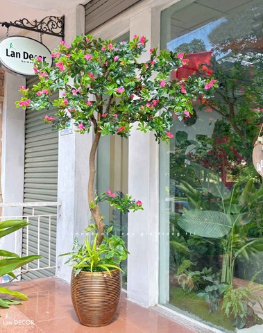 Cây Hoa Thiết Kế- Cây Đỗ Quyên Giả Thiết Kế Tiểu Cảnh Căn Hộ Đẹp Tự Nhiên (2m)- CC1174