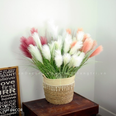 Cành lá giả - Cành lau sậy 5 bông (Full màu) - HC992/HC993/HC994/HC988