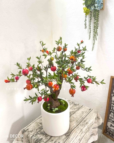 Chậu cây lựu giả trang trí phòng khách (90cm)- CC981-1