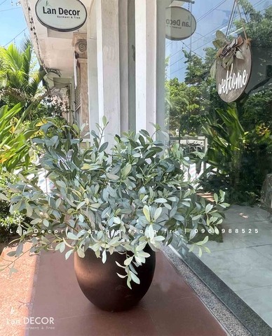 Cây giả trang trí- Chậu cây cafe decor nhà hàng, cửa hiệu- CC933