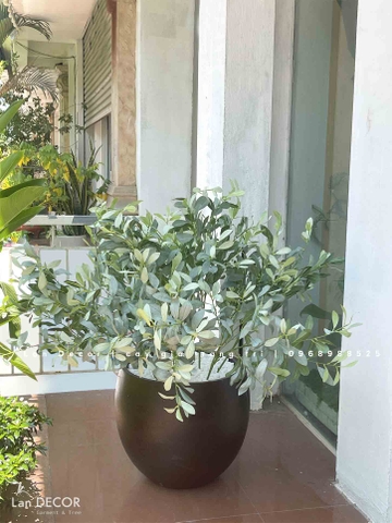 Cây giả trang trí- Chậu cây cafe decor nhà hàng, cửa hiệu- CC933