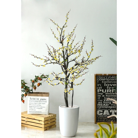 Cây mận trắng trang trí nhà đẹp Landecor (160cm) - CC378.1