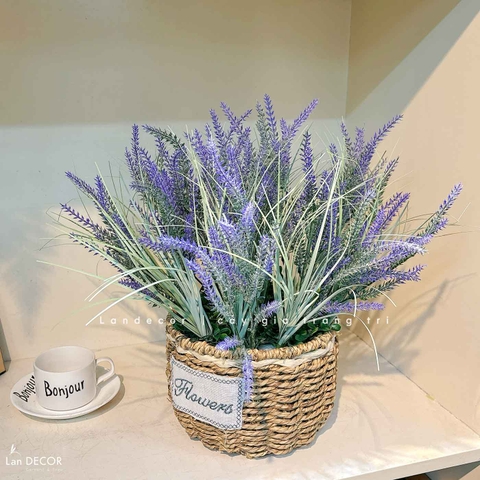 Hoa Giả Decor- Giỏ Hoa Oải Hương Để Bàn, Trang Trí Kệ Tủ - CC1141