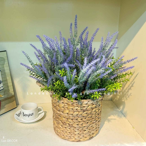 Hoa Giả Decor- Giỏ Hoa Oải Hương Để Bàn, Trang Trí Kệ Tủ - CC1141