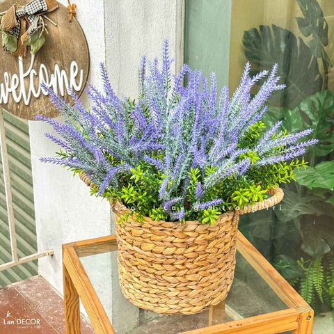 Hoa Giả Decor- Giỏ Hoa Oải Hương Để Bàn, Trang Trí Kệ Tủ - CC1141