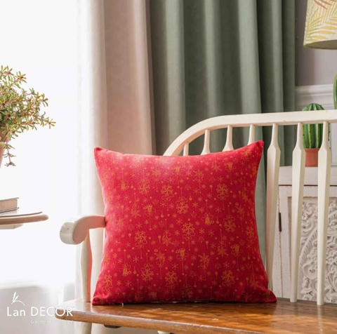 Gối tựa Giáng sinh, Noel, bày sofa, phòng khách sang trọng - VG552-đỏ/xanh