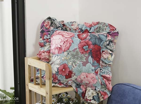 Vỏ gối họa tiết hoa mẫu đơn và cẩm tú cầu - VGB503