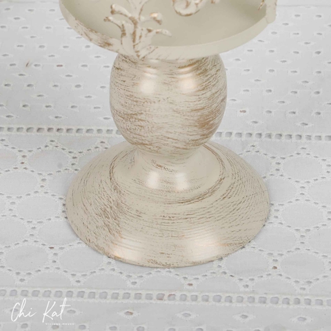 Chân nến thủy tinh, chân sắt phong cách Vintage- DC074