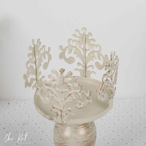 Chân nến thủy tinh, chân sắt phong cách Vintage- DC074